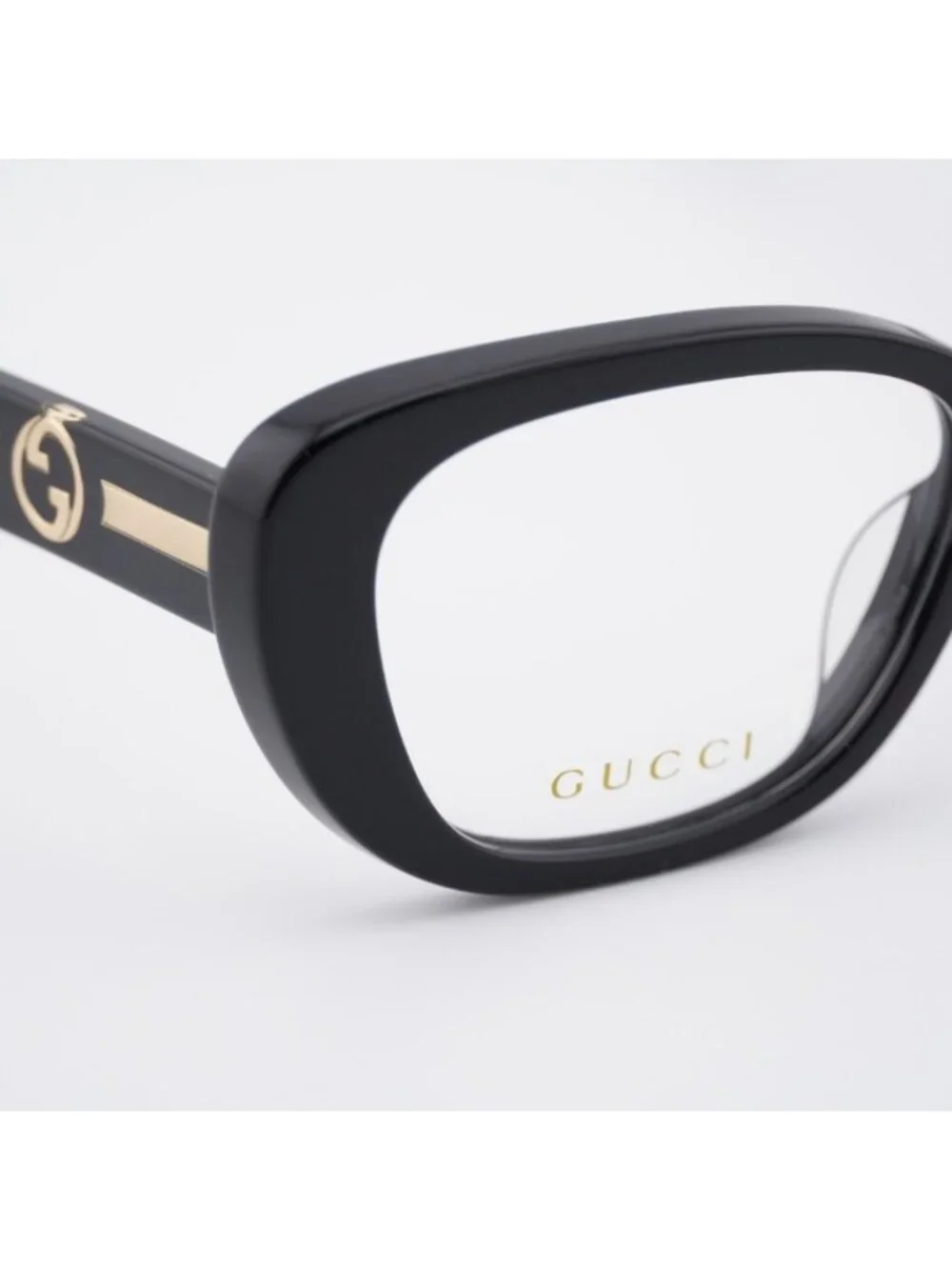 Gucci GG1559OK 001 Eyeglasses Shiny Black 54mm Cat Eye Frame